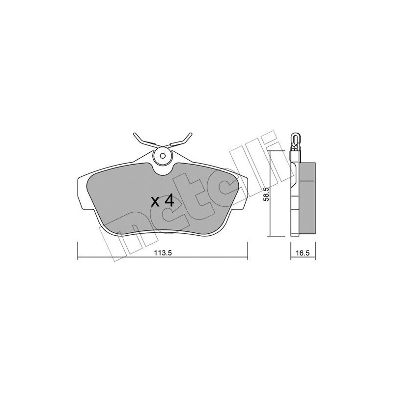 METELLI 22-0712-0 Bremsbeläge Hinten für