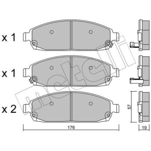 METELLI 22-0719-0 Klocki hamulcowe Przód dla