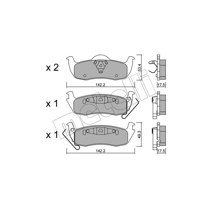 METELLI 22-0720-0 Bremsbeläge Hinten für