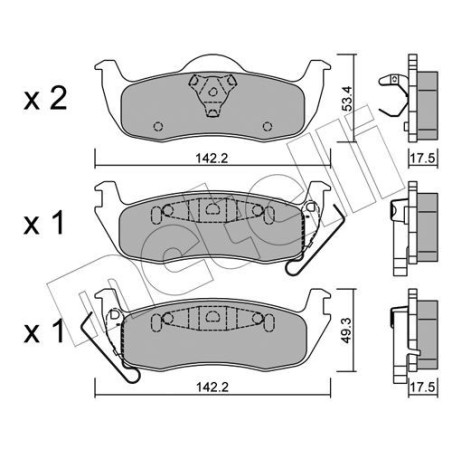 METELLI 22-0720-0 Brake Pads Set Rear for