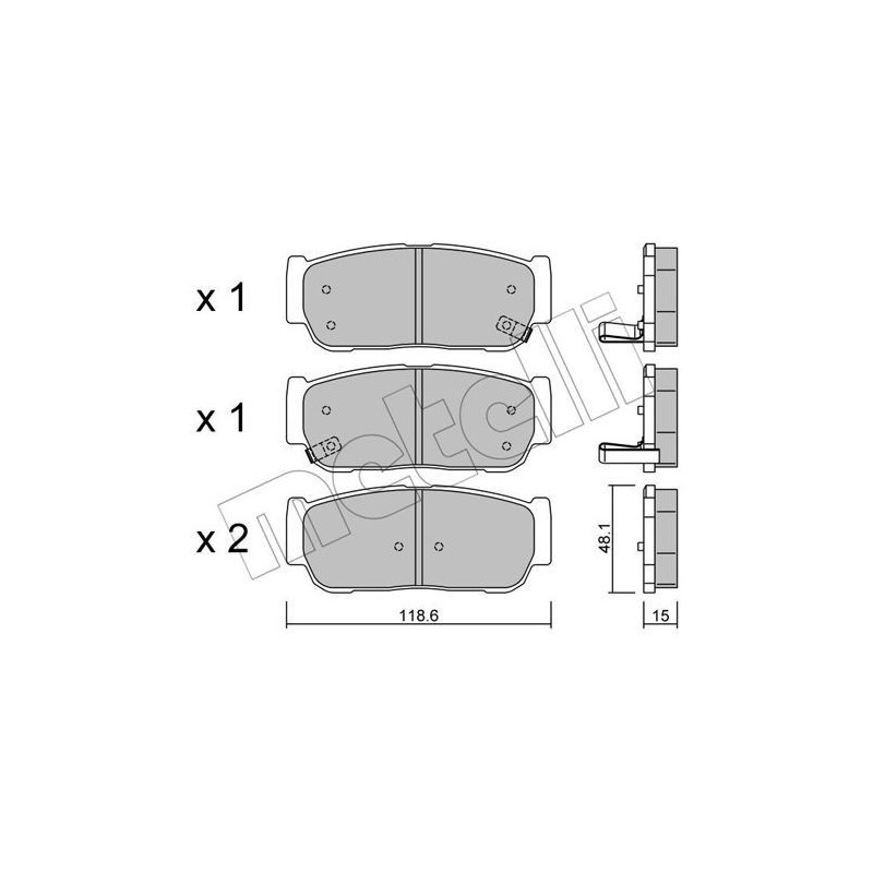 METELLI 22-0727-0 Bremsbeläge Hinten für