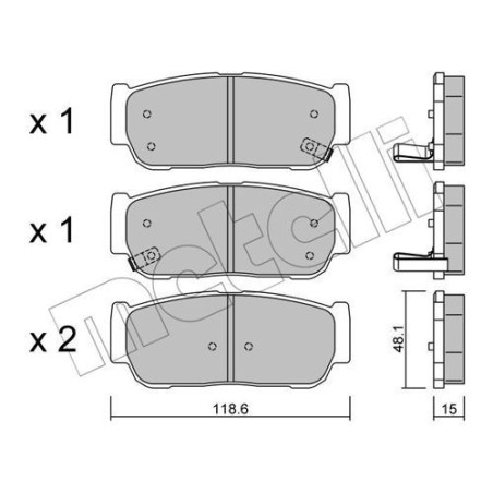 METELLI 22-0727-0 Klocki hamulcowe Tył dla