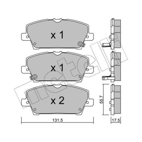 METELLI 22-0728-0 Pastillas de freno Delantero para