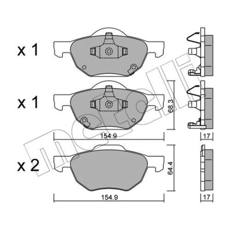 METELLI 22-0730-0 Pastillas de freno Delantero para