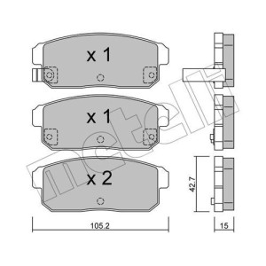 METELLI 22-0733-0 Brzdové platničky Zadné pre