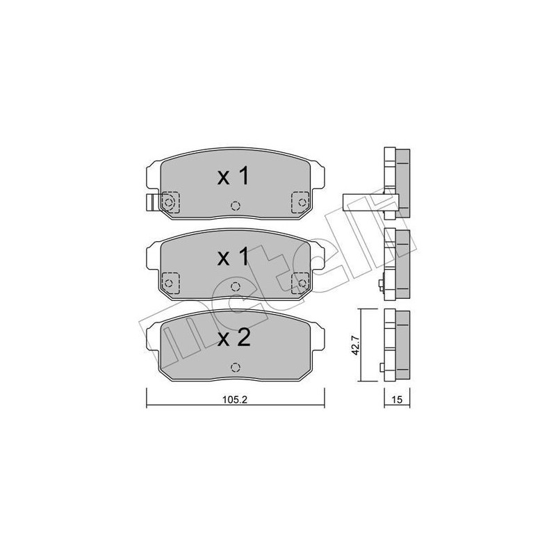 METELLI 22-0733-0 Pastillas de freno Trasero para
