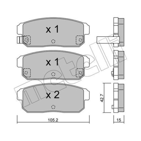 METELLI 22-0733-0 Plaquettes de frein Arrière pour