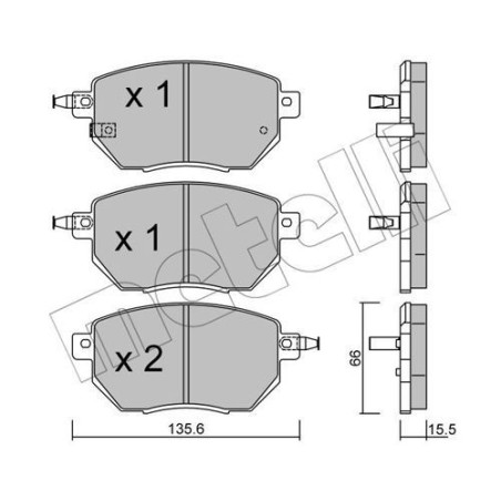 METELLI 22-0741-0 Klocki hamulcowe Przód dla