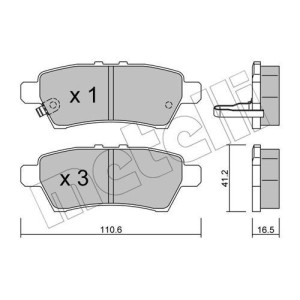 METELLI 22-0744-0 Brake Pads Set Rear for