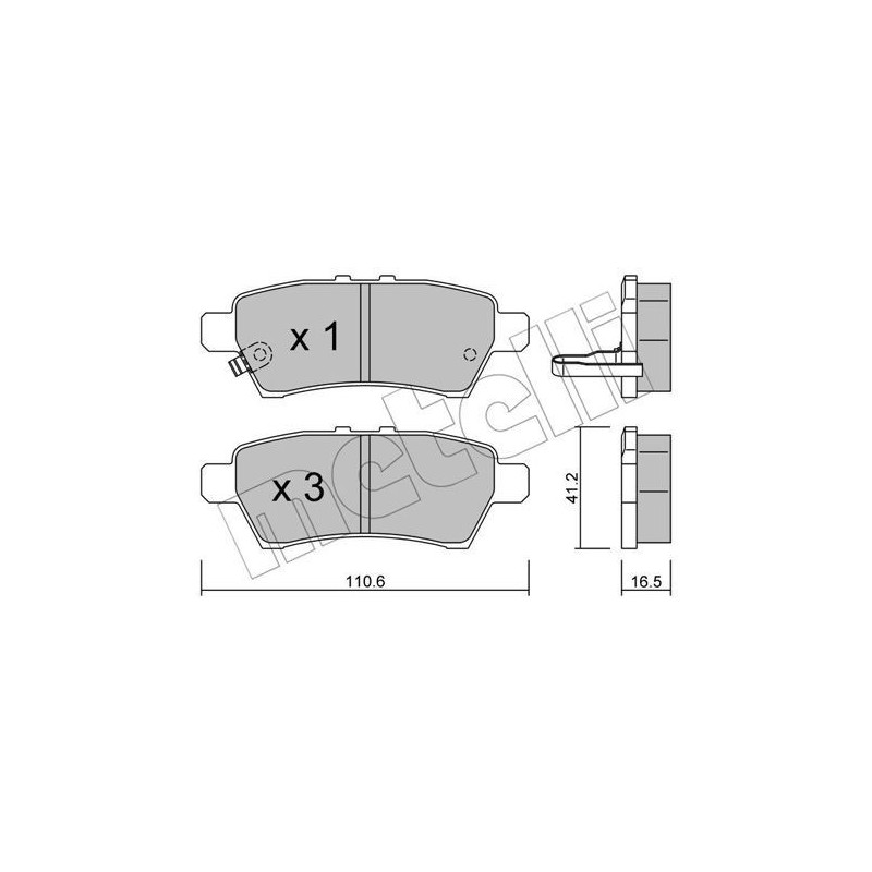 METELLI 22-0744-0 Bremsbeläge Hinten für