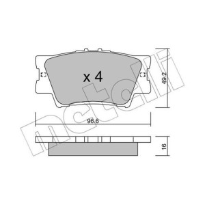 METELLI 22-0749-0 Klocki hamulcowe Tył dla