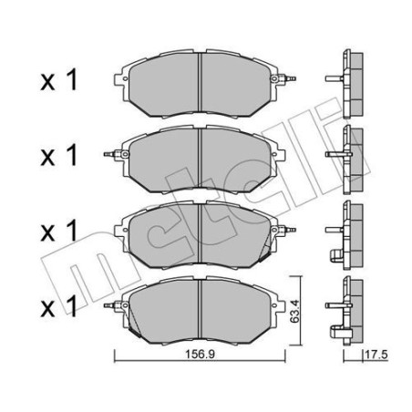 METELLI 22-0763-0 Bremsbeläge Vorne für