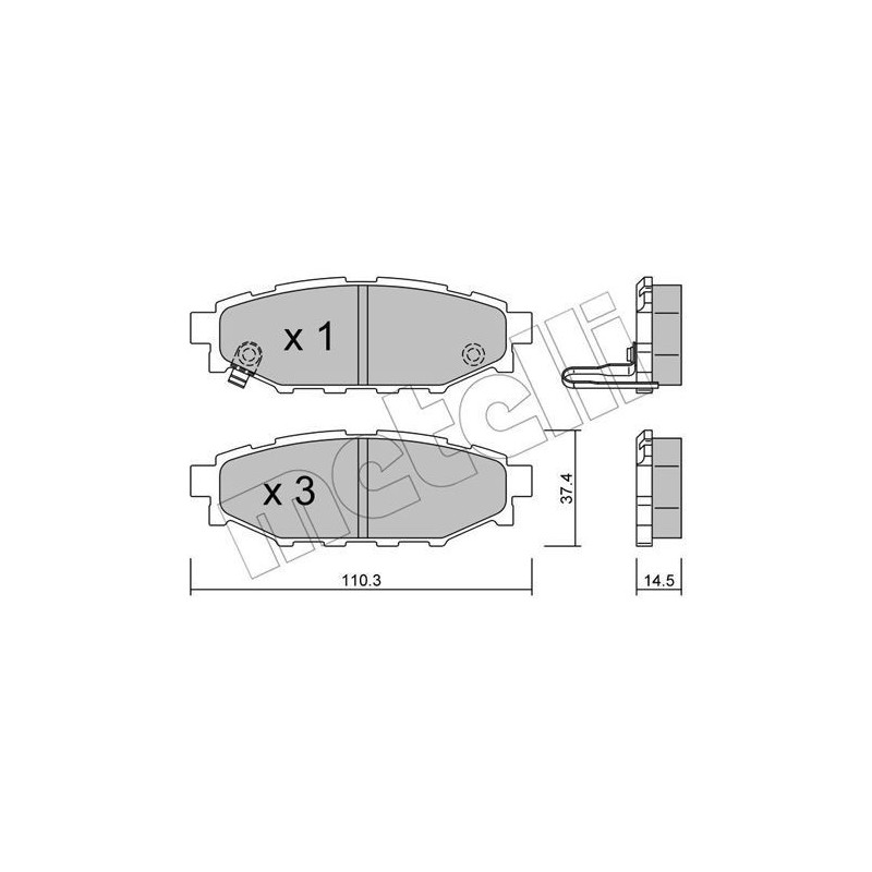 METELLI 22-0764-0 Klocki hamulcowe Tył dla