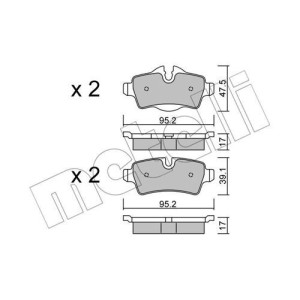 METELLI 22-0769-0 Pastillas de freno Trasero para