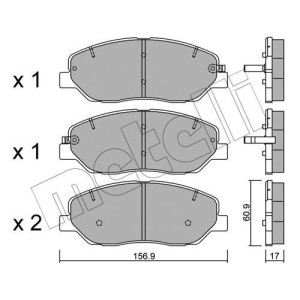 METELLI 22-0787-0 Pastillas de freno Delantero para