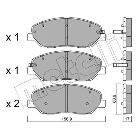 METELLI 22-0787-0 Pastillas de freno Delantero para