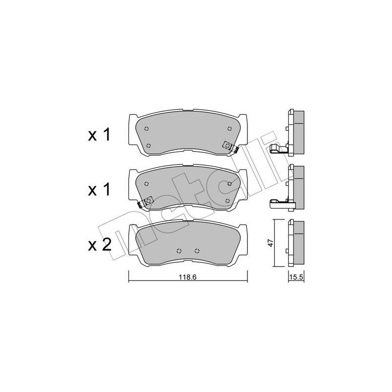 METELLI 22-0788-0 Brake Pads Set Rear for