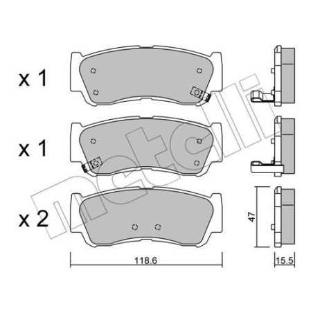 METELLI 22-0788-0 Bremsbeläge Hinten für
