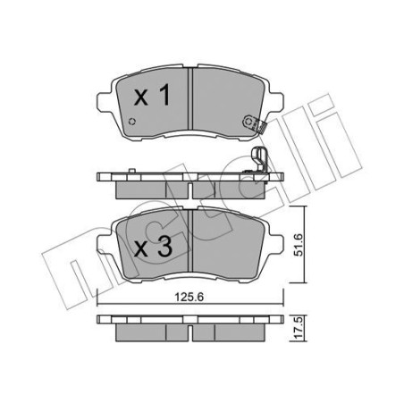 METELLI 22-0793-0 Pastillas de freno Delantero para