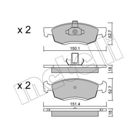 METELLI 22-0802-0 Brzdové destičky