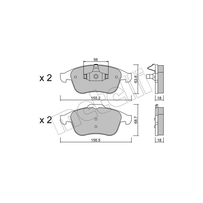 METELLI 22-0803-1 Bremsbeläge Vorne für