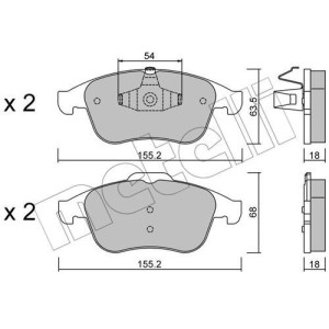METELLI 22-0803-2 Bremsbeläge Vorne für