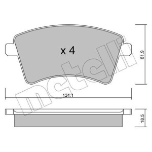 METELLI 22-0812-0 Brzdové platničky Predné pre