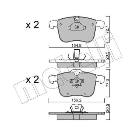 METELLI 22-0813-0 Bremsbeläge Vorne für