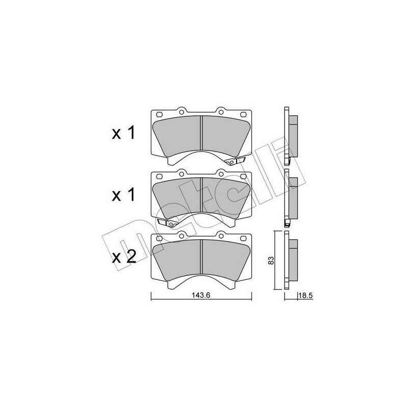METELLI 22-0821-0 Bremsbeläge Vorne für