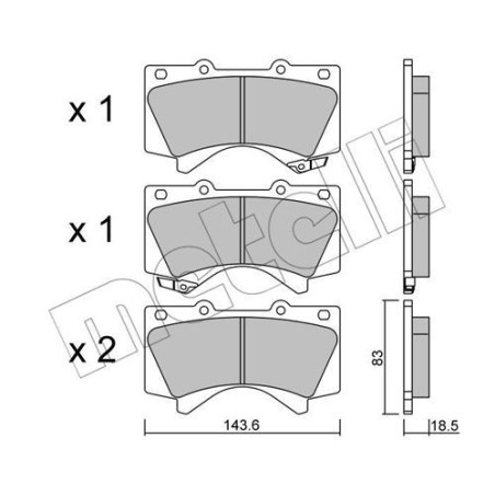 METELLI 22-0821-0 Brake Pads Set Front for