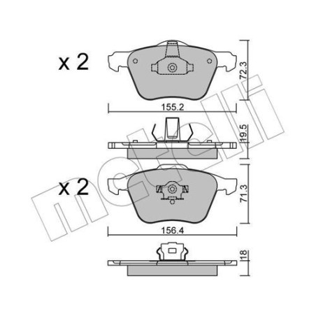 METELLI 22-0833-0 Pastiglie freno Anteriore per