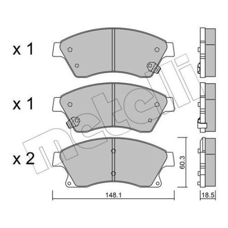 METELLI 22-0838-0 Klocki hamulcowe Przód dla