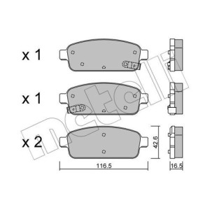 METELLI 22-0840-0 Brake Pads Set Rear for