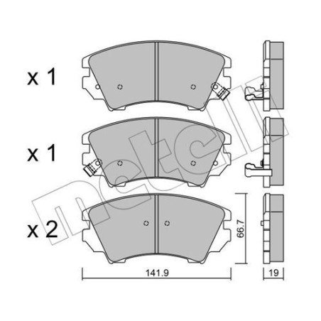 METELLI 22-0842-0 Brzdové destičky
