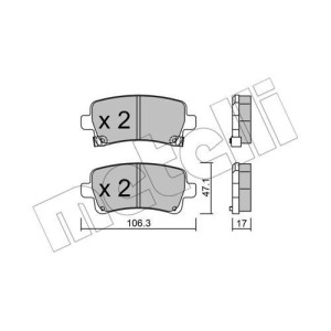 METELLI 22-0844-0 Brake Pads Set Rear for