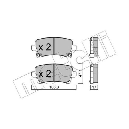 METELLI 22-0844-0 Brake Pads Set Rear for