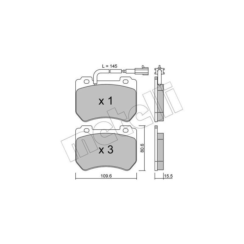 METELLI 22-0848-0 Brzdové platničky Predné pre
