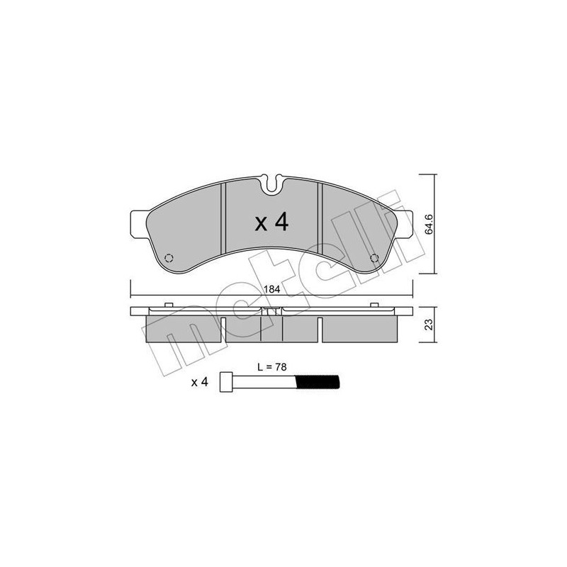 METELLI 22-0851-0 Brake Pads Set Rear for