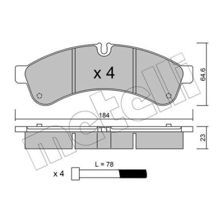 METELLI 22-0851-0 Brake Pads Set Rear for
