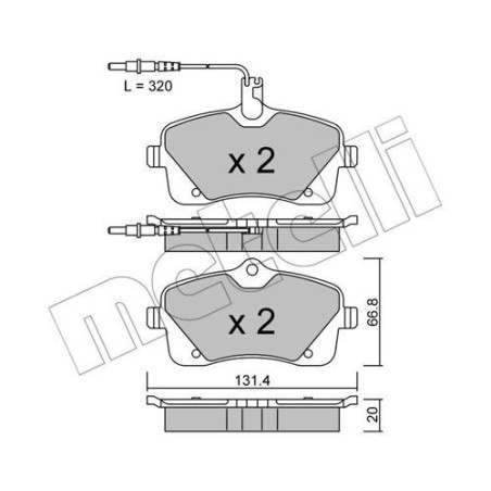 METELLI 22-0853-0 Klocki hamulcowe Przód dla