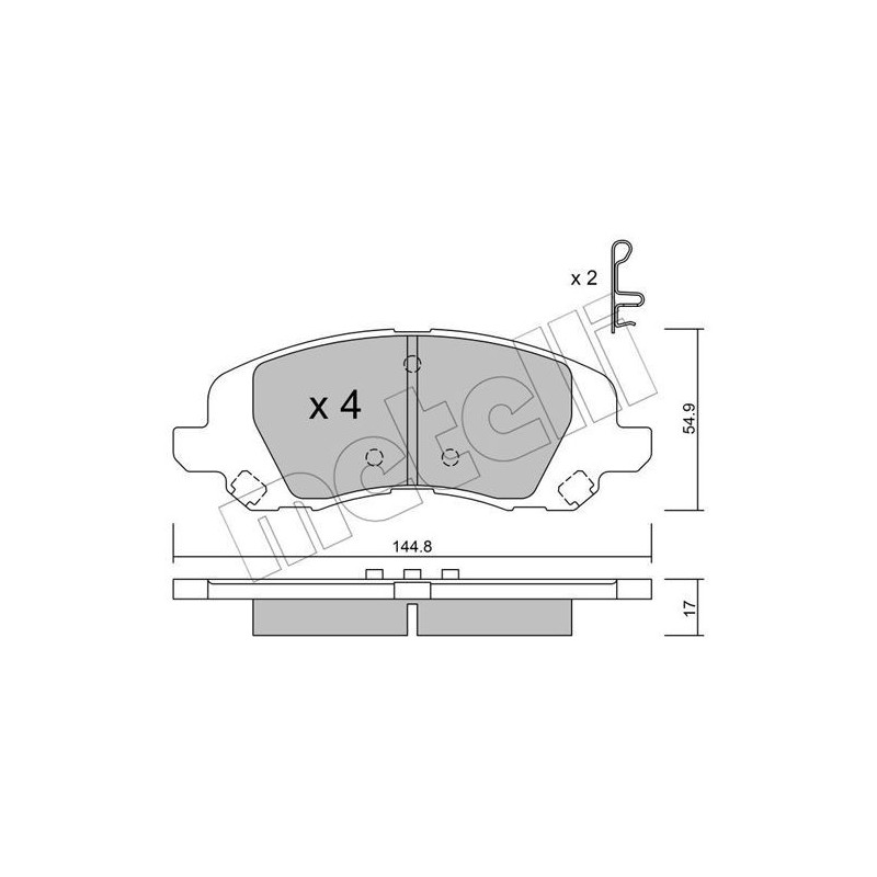 METELLI 22-0861-0 Brzdové platničky Predné pre