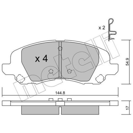 METELLI 22-0861-0 Bremsbeläge Vorne für