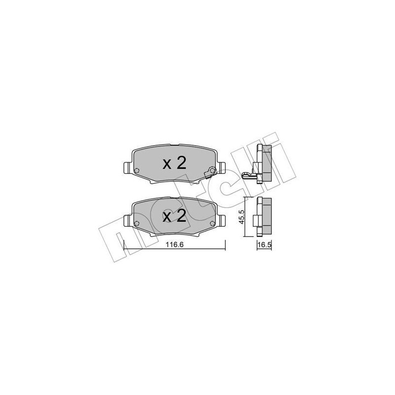 METELLI 22-0863-0 Brake Pads Set Rear for