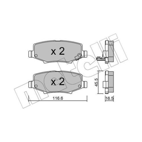 METELLI 22-0863-0 Brake Pads Set Rear for