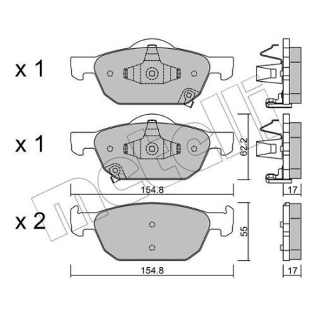 METELLI 22-0866-0 Pastillas de freno Delantero para
