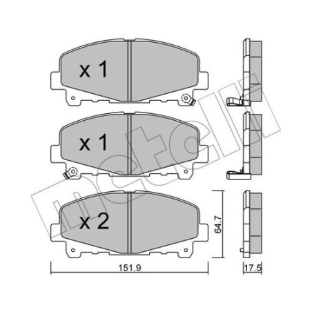 METELLI 22-0867-0 Klocki hamulcowe Przód dla