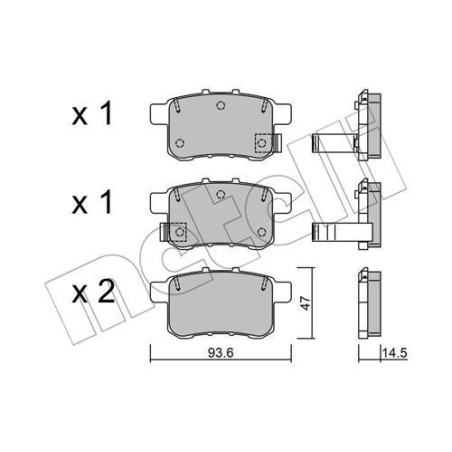 METELLI 22-0868-0 Brzdové destičky