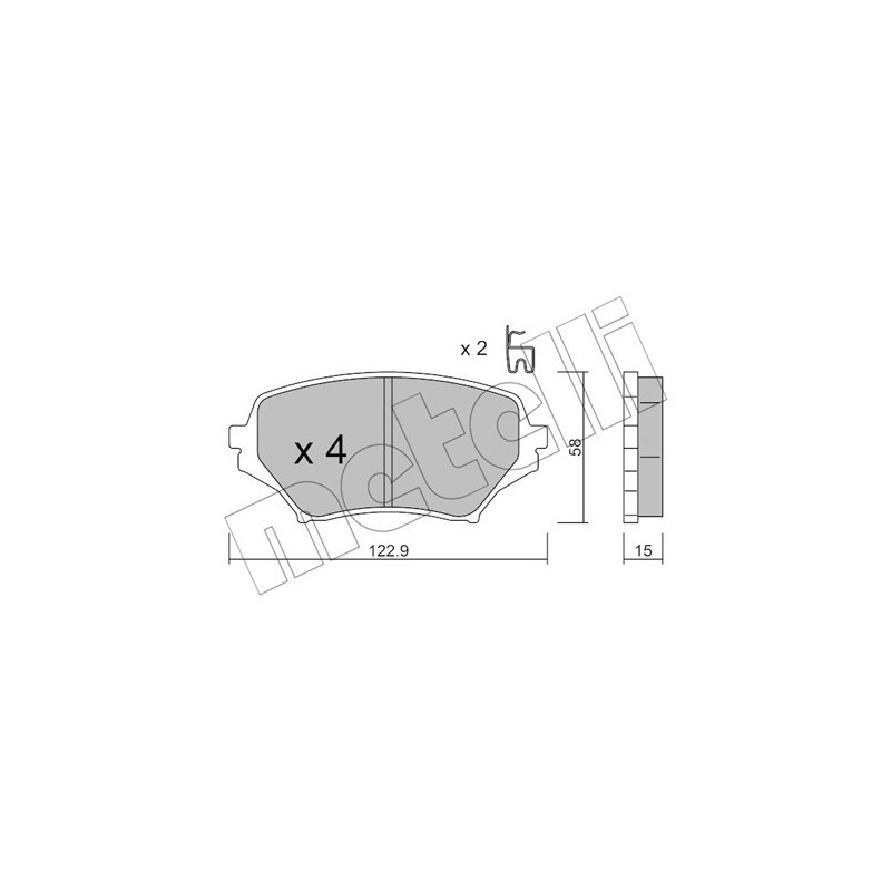 METELLI 22-0870-0 Klocki hamulcowe Przód dla