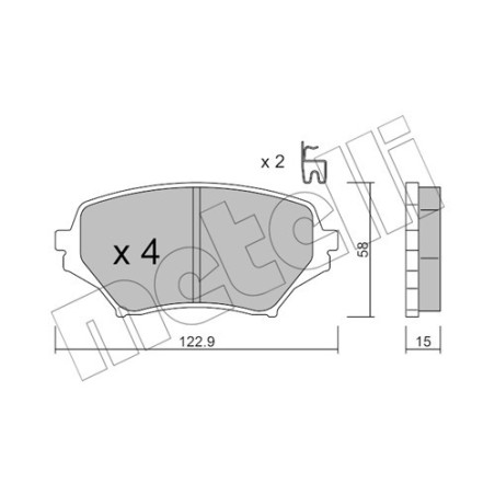 METELLI 22-0870-0 Brzdové platničky Predné pre
