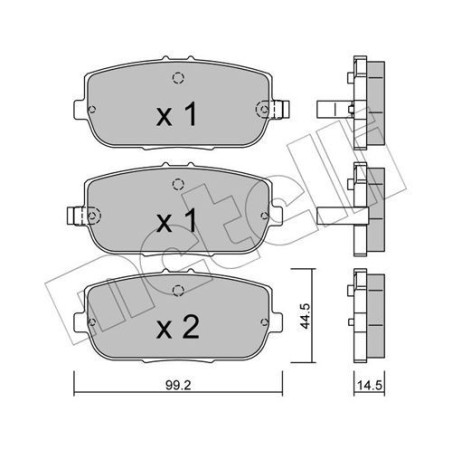 METELLI 22-0871-0 Plaquettes de frein Arrière pour